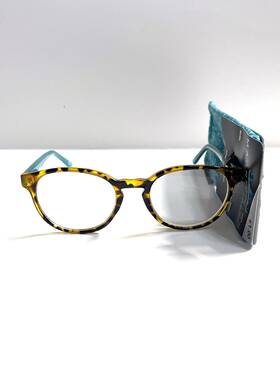 Foster Grant 193033162569 Magnivision Bryn Reading Glasses Light Havana Tortoise/teal Round