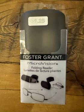 Foster Grant 193033163610 Microvision Folding Reader Glasses Gino 1.25