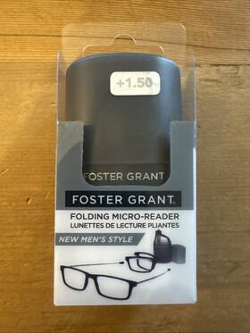 Foster Grant 193033163627 Gino 1.50 Microvision Folding Reading Glasses