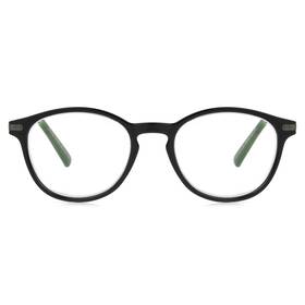 Foster Grant 193033186107 Mckay Multi-focus Round Reading Glasses Black 1.25 With Free Case 9z