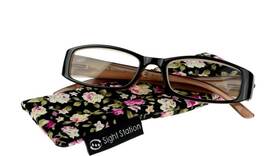 Foster Grant 193033206454 Caity Black Pink Blush Readers Reading Glasses 1.25 Eyeglasses New