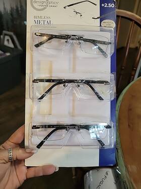 Foster Grant 193033211939 Design Optics By Rimless Metal Glasses 2.50 3-pack