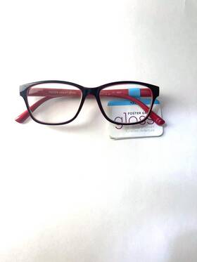 Foster Grant 193033217627 Gloss Kinley Reading Glasses Red/black Frame 2.00
