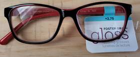 E214 Foster Grant 193033217634 Gloss Reading Glasses Women 2.75 Kinley Gl Red Free Ship
