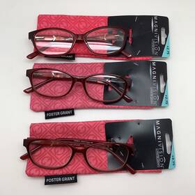 Foster Grant 193033276297 Inch 3 Pair Reading Glasses Magnivison 2.75 Evalina Wine Readers