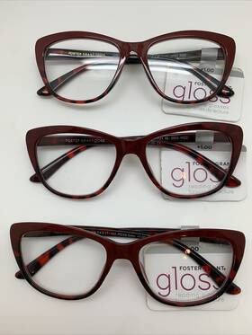 Gl2003 Foster Grant 193033287767 Inch 3 Pair 1.00 Red Readers Gloss Reading Glasses Women