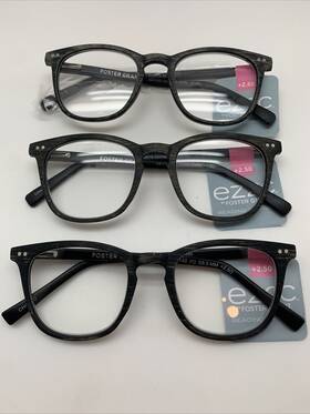 Ez2c Foster Grant 193033295137 Inch 3 Pair R65 Reading Readers Glasses 2.50 Conrad Chr Charcoal