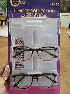 Foster Grant 193033357491 Design Optics By Full Frame Plastic Fashion Glasses 1.50 2-pack