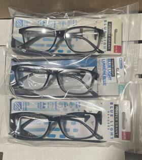 Foster Grant 193033392935 Inch 3 Pair Blue Light Payton Blk 2.75 Readers Reading Glasses Black