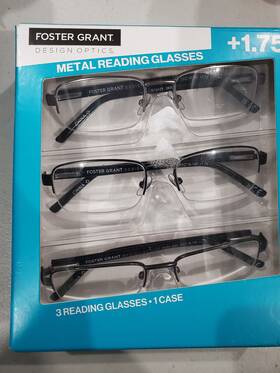 Foster Grant 193033458068 Design Optics Lyden Semi-rimless Reading 3 Pack- Glasses 1.75
