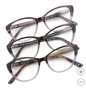 Foster Grant 193033458518 Design Optics By Leyna Cat Eye Plastic Reading Glasses 3-pk 1.75
