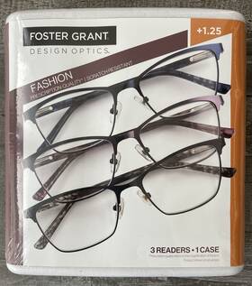 Foster Grant 193033458570 Design Optics By Addie Square Cat Eye Reading Glasses 3-pack