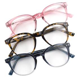 Foster Grant 193033460344 Design Optics By Clancy Round Plastic Reading Glasses 2.50 3-pack