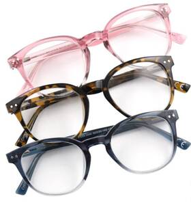 Foster Grant 193033460368 Design Optics By Clancy Round Plastic Reading Glasses 2.50 3-pack