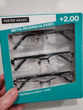 Foster Grant 193033460429 Design Optics Lyden Semi-rimless Reading 3 Pack- Glasses 2.00