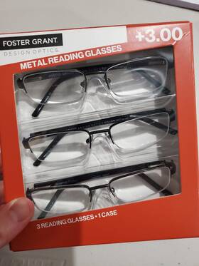 Foster Grant 193033460450 Design Optics Lyden Semi-rimless Reading 3 Pack- Glasses 3.00