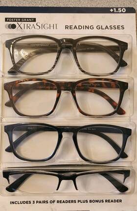 Foster Grant 193033503010 Xtrasight By Reading Glasses 3 1 Bonus Pack New/opened Package