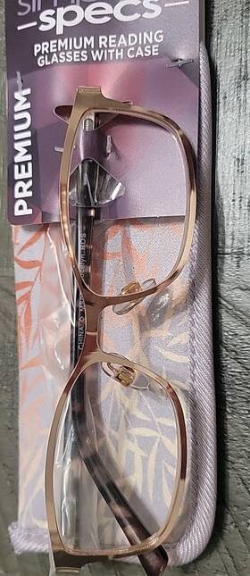 Foster Grant 193033508947 Rose Gold Premium Reading Glasses With Case Jocelyn Ros 2.50