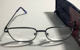 Foster Grant 193033509135 Simply Specs Men S Reading Glasses With Case Blue Wire Rim 3.25 New