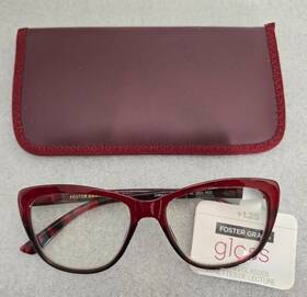 17-140 Foster Grant 193033518342 Gloss Reading Glasses 1.25 Gl 2003 Red 54 With Case