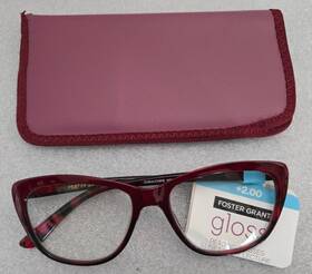 17-140 Foster Grant 193033518366 Gloss Reading Glasses 2.00 Gl 2003 Red 54