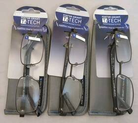 Ti200 Foster Grant 193033520031 Lot Of 3 Blk Ti-tech 1.00 Reading Readers Glasses Titech New