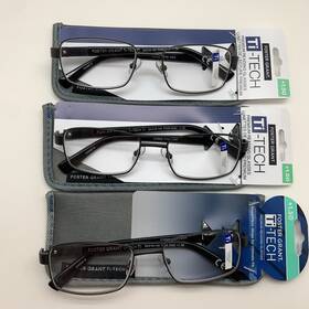 Ti100 Foster Grant 193033520055 Inch 3 Pair R262 Ti-tech Hyper-flex 1.50 Reading Glasses