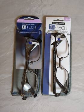 Ti200 Foster Grant 193033520093 Lot Of 2 Blk Ti-tech 3.25 Reading Readers Glasses Titech New