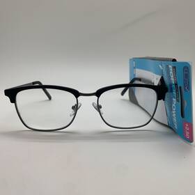 D114 Foster Grant 193033520208 2.50 Perkins Blk Pop Of Power Reading Glasses Bi Focals