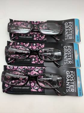 Foster Grant 193033546468 Inch 3 Pair R53 Daydreamer 2.00 Prp Purple Reading Glasses Readers
