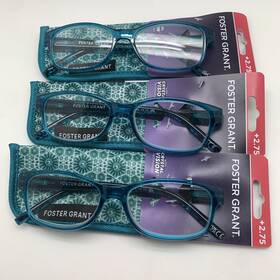 R257 Foster Grant 193033546642 Inch 3 Pair Pearla 2.75 Tel Reading Readers Glasses Teal Blue