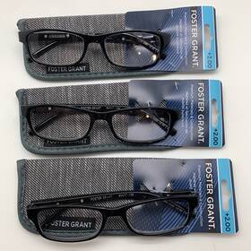 Foster Grant 193033548257 Inch 3 Pair R58 Magnivision Reading Glasses Readers Brandon 2.00 Blk