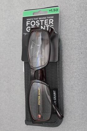 17-136 Foster Grant 193033548318 Reading Glasses 1.50 Derick 53 Brown With Case