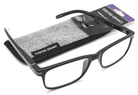 Foster Grant 193033554470 Mens Kramer Blk Black E.readers Reading Glasses Blue Light 2.75 9z