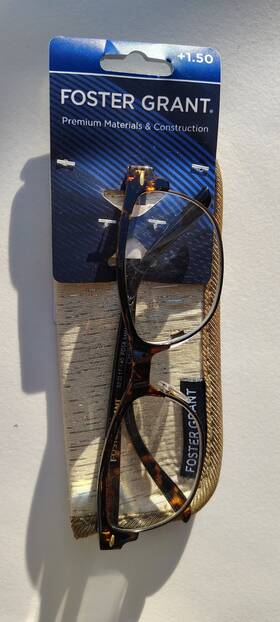 Foster Grant 193033555293 New Brown Reading Glasses Cole 1.50 With Case