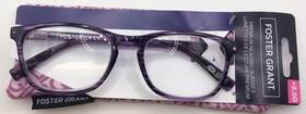 Foster Grant 193033555378 Elana Womens Fashion Purple Reading Glasses 2.50 Free Ship