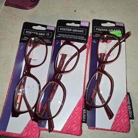 Foster Grant 193033555453 Lot Of 3 Premium Evalina Wine Color-read Reading Glasses 3.25 New