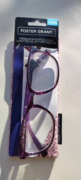 Foster Grant 193033555903 New Purple Reading Glasses Cole 2.00 With Case