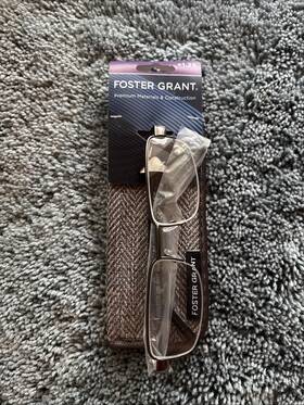 Foster Grant 193033557143 Lyden Gun 1.25 Strength Gray Unisex Rectangle Metal Plastic
