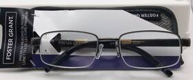 Foster Grant 193033557174 Lyden G Gunmetal And Black Semi Rimless Reading Glasses 1.75