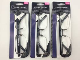 Foster Grant 193033557198 Lyden G Gunmetal And Black Semi Rimless Reading Glasses 2.50 3pack
