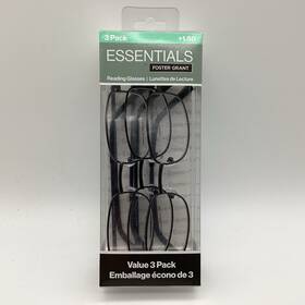 Foster Grant 193033558133 Mens Council Rectangular Reading Glasses 1.50 Ast Gun 3 Pack