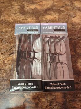 Foster Grant 193033558799 New In Box Essentials Reading Glasses 6 Pairs 3.25