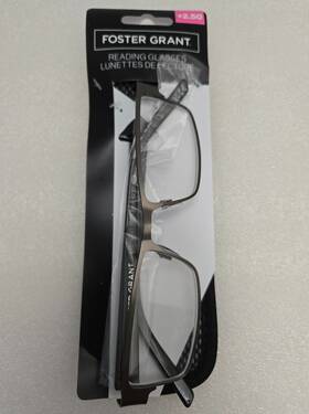 18-141 Foster Grant 193033566244 Reading Glasses 2.50 Chip 51 Gunmetal