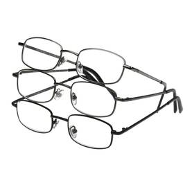 Foster Grant 193033566459 Mens Council Rectangular Reading Glasses Gunmetal And Black 3 P