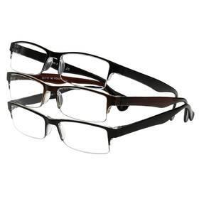 1.25x Foster Grant 193033567722 Mens Pete Rectangular Reading Glasses Black And Brown 3 Pack