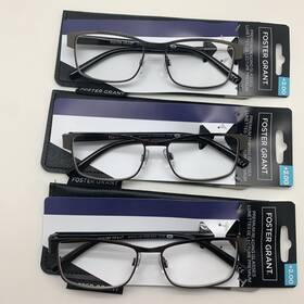 R159 Foster Grant 193033571835 Inch 3 Pair Premium Leo Gun 2.00 Mens Reading Glasses Readers