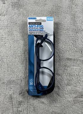 Foster Grant 193033582749 Joey Anti-fog Blue Light Lenses Navy Reading Glasses 2.00 New