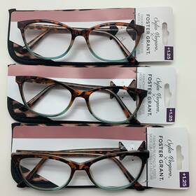R152 Foster Grant 193033586587 Inch 3 Pair Sofia Vergara Teresa Dmi/aqu 1.25 Reading Readers Gla