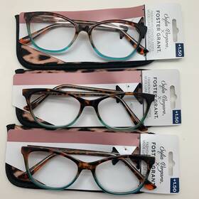 R149 Foster Grant 193033586594 Inch 3 Pair Sofia Vergara Teresa Dmi/aqu 1.50 Reading Readers